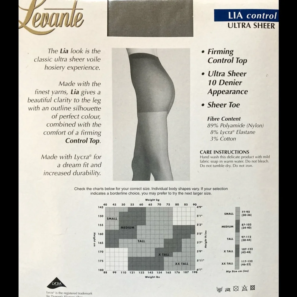 🌞3/$18🌞GRAY Levante Lia Control Classic Ultra Sheer Stockings, Sz Large/Tall
